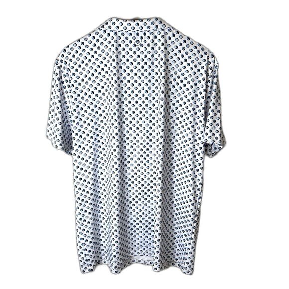 Old Fashioned Golf BreakthrU White Blue Black Geo Print Performance SS Polo Sz L - Picture 5 of 11